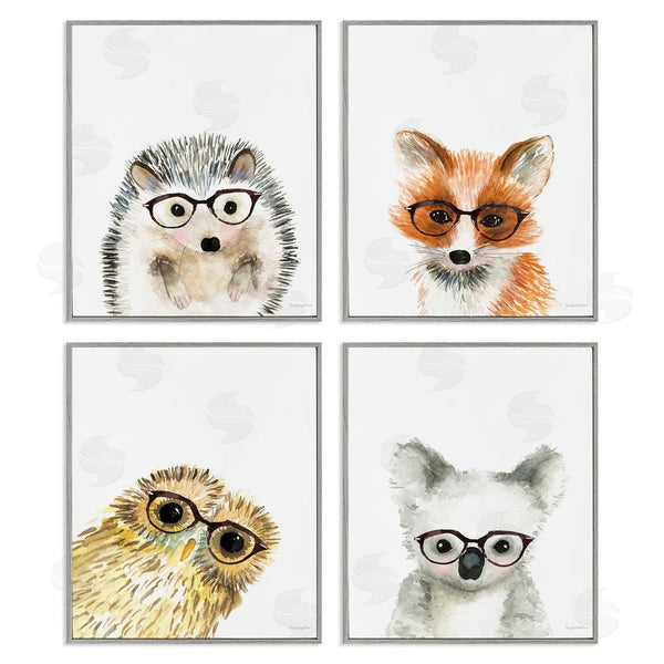 Stupell Industries Mercedes Lopez Charro | Adorable Forest Animals With Glasses Wall Art
