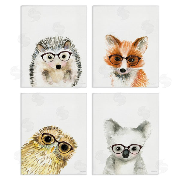 stupell industries Mercedes Lopez Charro | Adorable Forest Animals with Glasses Wall Art