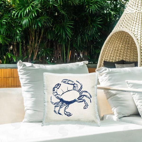 Stupell Industries Mercedes Lopez Charro | Aquatic Crab On Beige Printed Throw Pillow
