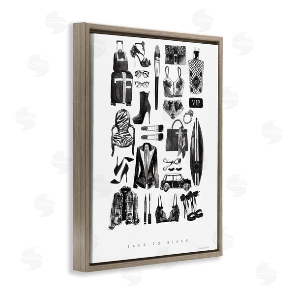 Stupell Industries Mercedes Lopez Charro | Back To Black Quote Glam Fashion Mood Board