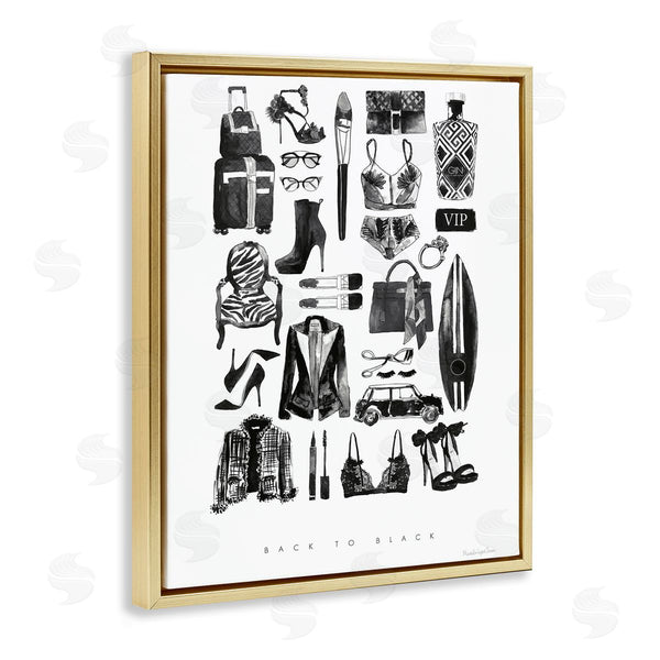 Stupell Industries Mercedes Lopez Charro | Back To Black Quote Glam Fashion Mood Board