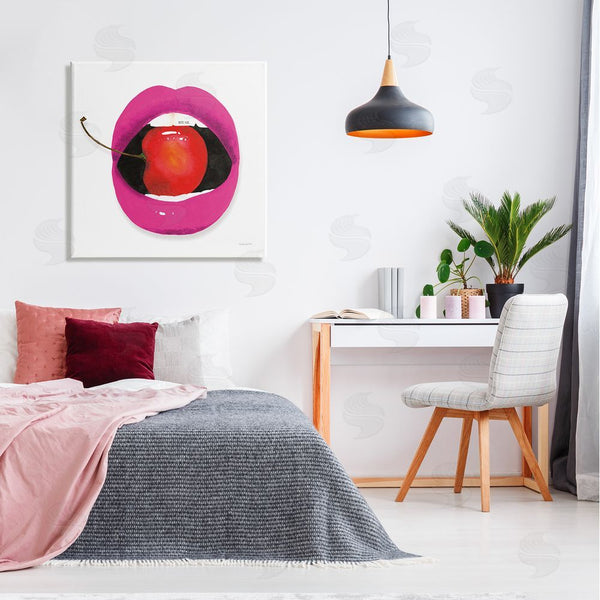 Stupell Industries Mercedes Lopez Charro | Biting Cherry Lips Wall Art