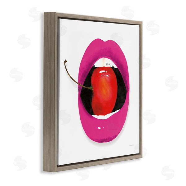 Stupell Industries Mercedes Lopez Charro | Biting Cherry Lips Wall Art
