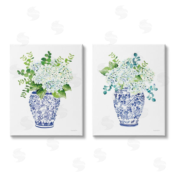 stupell industries Mercedes Lopez Charro | Blue Floral Bouquets Lush Green Botanicals Wall Art