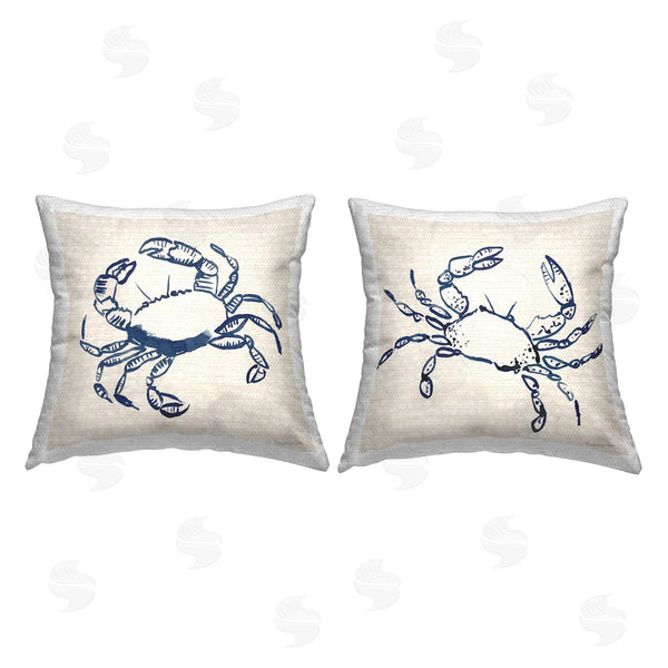 Stupell Industries Mercedes Lopez Charro | Coastal Crabs Minimal Printed Throw Pillow Set