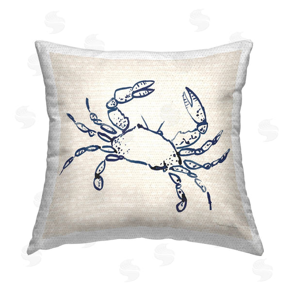Stupell Industries Mercedes Lopez Charro | Crab With Dotted Background Printed Throw Pillow