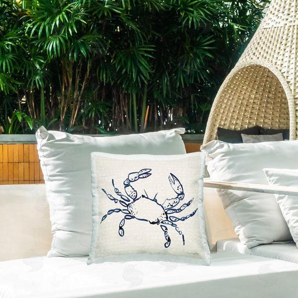 Stupell Industries Mercedes Lopez Charro | Crab With Dotted Background Printed Throw Pillow
