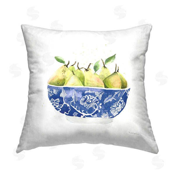 stupell industries Mercedes Lopez Charro | Elegant Bowl of Pears Printed Throw Pillow