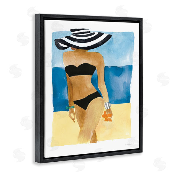 Stupell Industries Mercedes Lopez Charro | Girl On Beach Painting Wall Art