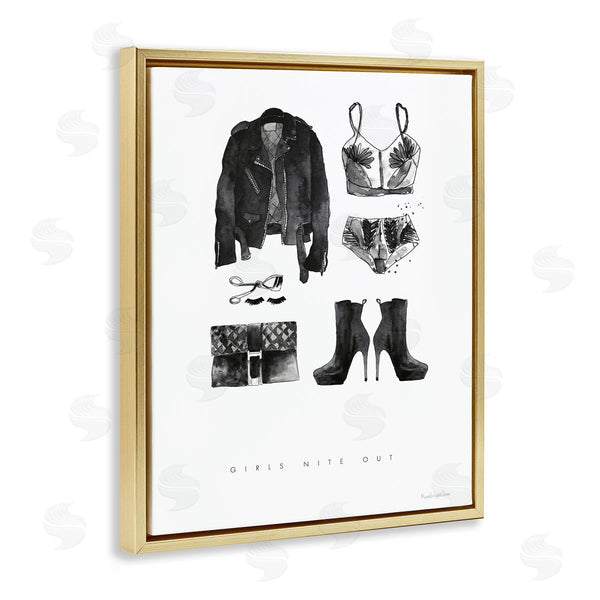 Stupell Industries Mercedes Lopez Charro | Girls Nite Out Slang Quote Female Fashion Mood Wall Art