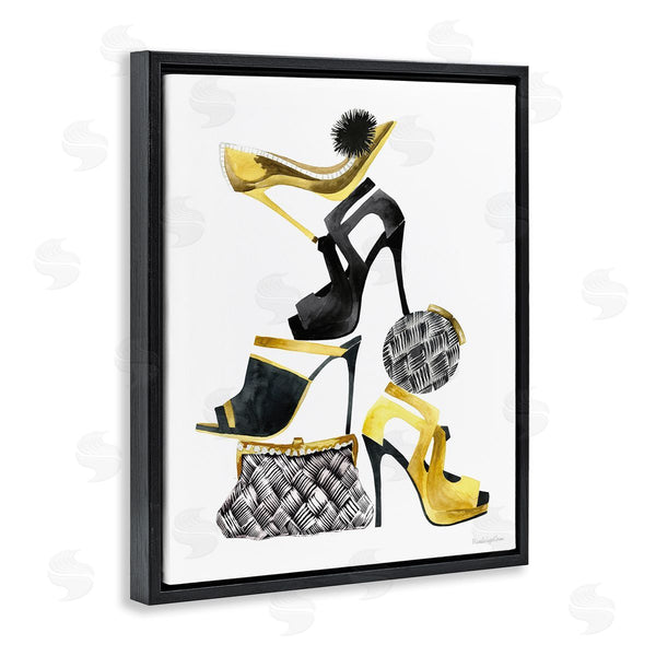 Stupell Industries Mercedes Lopez Charro | Glam Fashion Accessories Stacked Shoes And Purses Wall Art