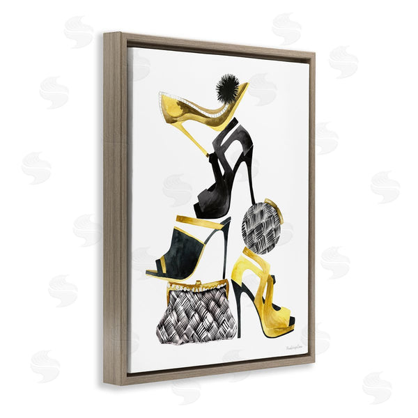 Stupell Industries Mercedes Lopez Charro | Glam Fashion Accessories Stacked Shoes And Purses Wall Art