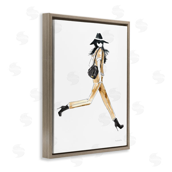 Stupell Industries Mercedes Lopez Charro | High Profile Fashion Female Glam Walking Pose