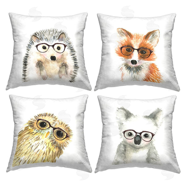 stupell industries Mercedes Lopez Charro | Hipster Forest Animals Printed Throw Pillow