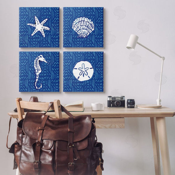 Stupell Industries Mercedes Lopez Charro | Patterned Seashells Sea Horse Wall Art