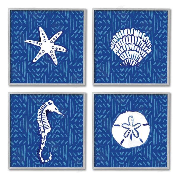 Stupell Industries Mercedes Lopez Charro | Patterned Seashells Sea Horse Wall Art