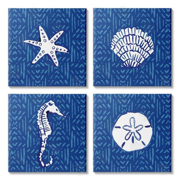 stupell industries Mercedes Lopez Charro | Patterned Seashells Sea Horse Wall Art