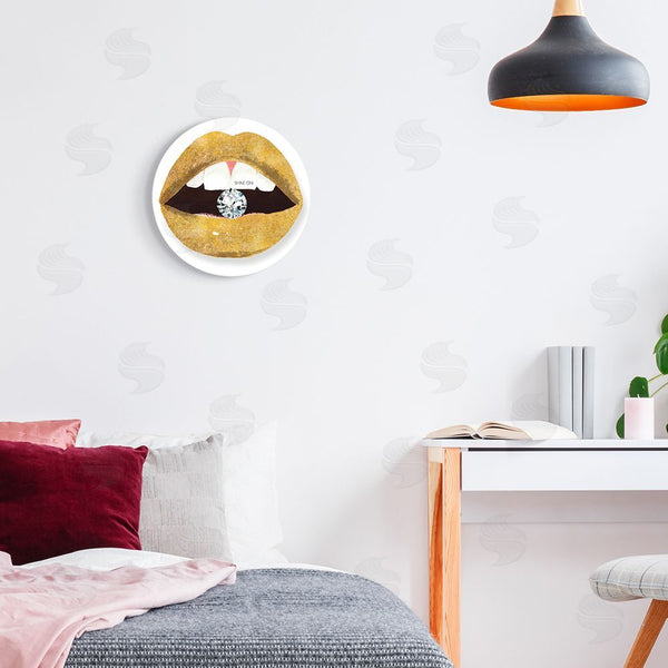 Stupell Industries Mercedes Lopez Charro | Shine On Gold Lips Wall Art