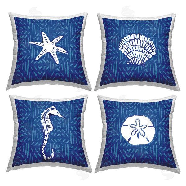Stupell Industries Mercedes Lopez Charro | Various Seashell Pattern Printed Throw Pillow Set