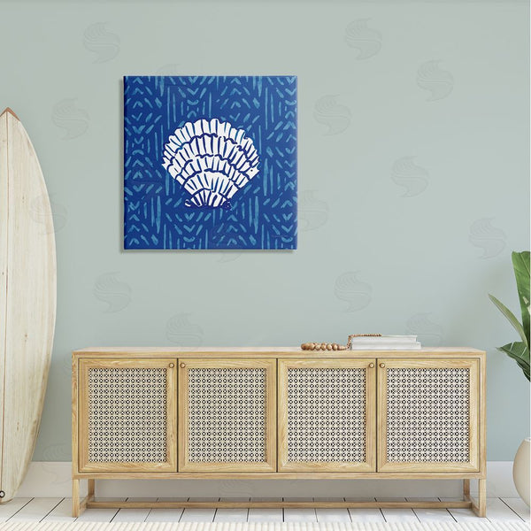 Stupell Industries Mercedes Lopez Charro | White Clam Shell Patterned Sea Life Wall Art