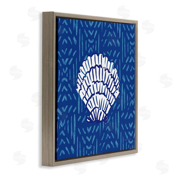Stupell Industries Mercedes Lopez Charro | White Clam Shell Patterned Sea Life Wall Art