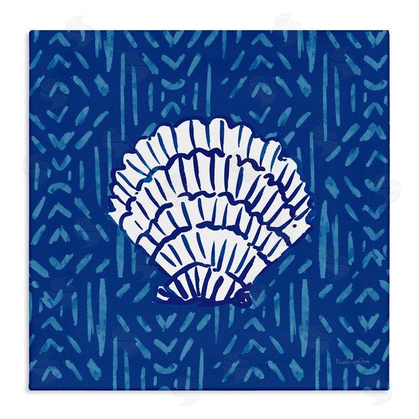 stupell industries Mercedes Lopez Charro | White Clam Shell Patterned Sea Life Wall Art