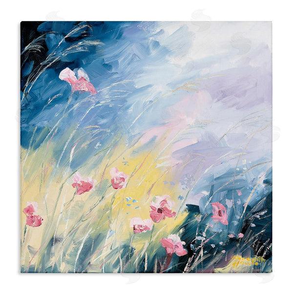 stupell industries Meredith Howse | Flowers with Abstract Ombre Wall Art