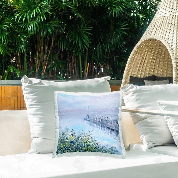 Stupell Industries Meredith Howse | Foggy Harbor Dock Printed Throw Pillow