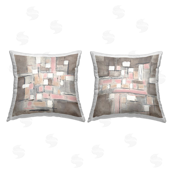 Stupell Industries Merri Pattinian | Abstract Checkered Pattern Printed Throw Pillow Set