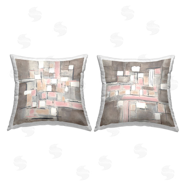 stupell industries Merri Pattinian | Abstract Checkered Pattern Printed Throw Pillow Set