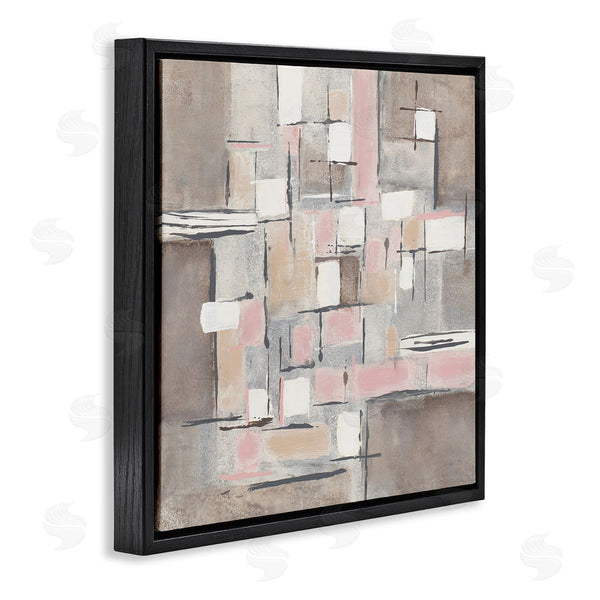 Stupell Industries Merri Pattinian | Pink Brown Patchwork Abstract Geometric Grid