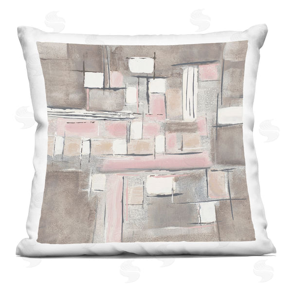 stupell industries Merri Pattinian | Soft Pink Geometric Pattern Printed Throw Pillow