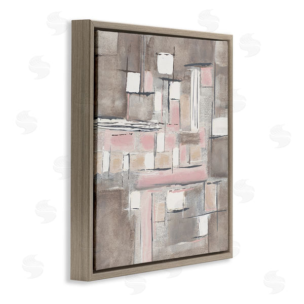 Stupell Industries Merri Pattinian | Soft Pink Neutral Abstract Patchwork Geometric Pattern Wall Art