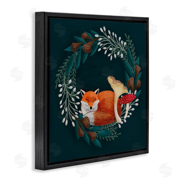 Stupell Industries Metka Hiti | Sleepy Fox In Botanical Wreath Wall Art