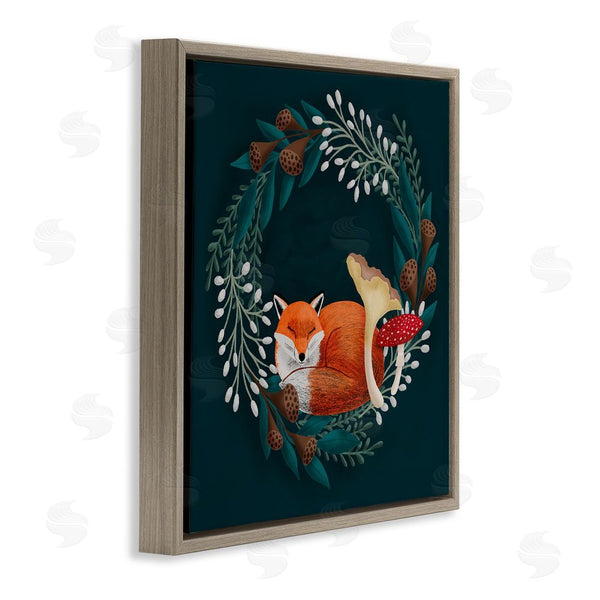 Stupell Industries Metka Hiti | Sleepy Fox In Botanical Wreath Wall Art