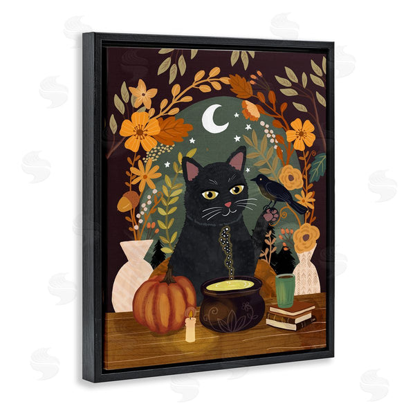 Stupell Industries Mia Charro | Autumnal Cat & Cauldron Wall Art