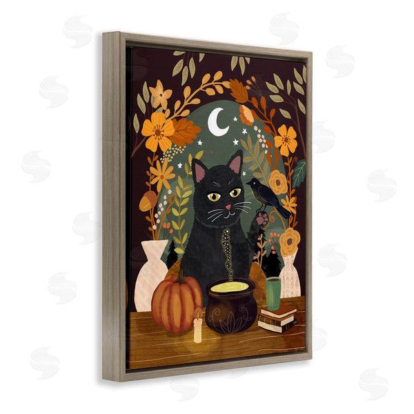 Stupell Industries Mia Charro | Autumnal Cat & Cauldron Wall Art