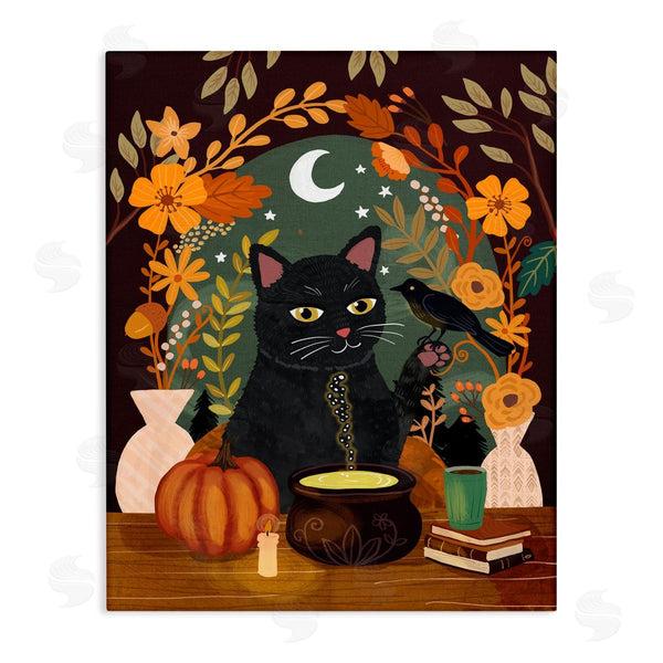 stupell industries Mia Charro | Autumnal Cat & Cauldron Wall Art