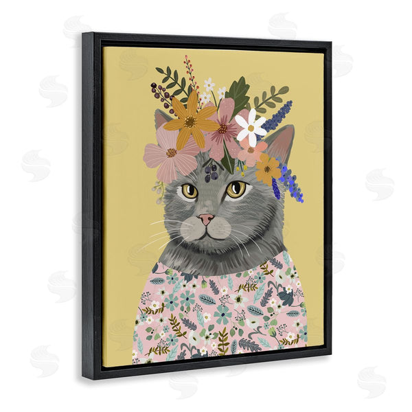 Stupell Industries Mia Charro | Spring Cat Floral Portrait