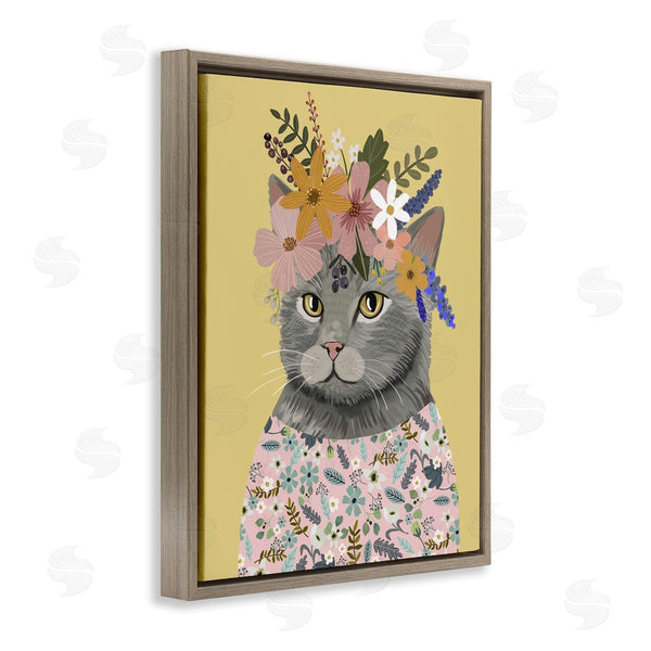 Stupell Industries Mia Charro | Spring Cat Floral Portrait