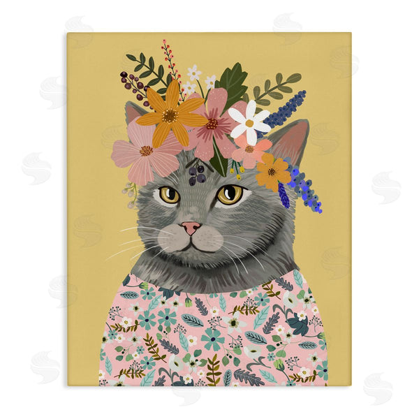 stupell industries Mia Charro | Spring Cat Floral Portrait