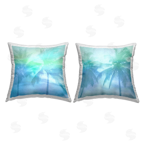 Stupell Industries Mia Jensen | Bold Blue Summer Palms Printed Throw Pillow Set
