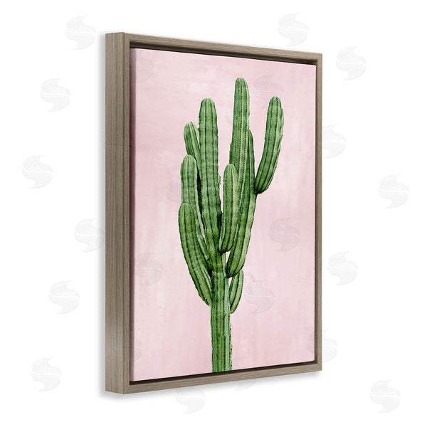 Stupell Industries Mia Jensen | Desert Cactus Over Pastel Pink