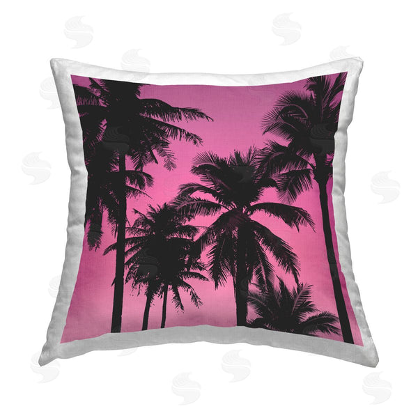 stupell industries Mia Jensen | Palm Trees on Pink Printed Throw Pillow