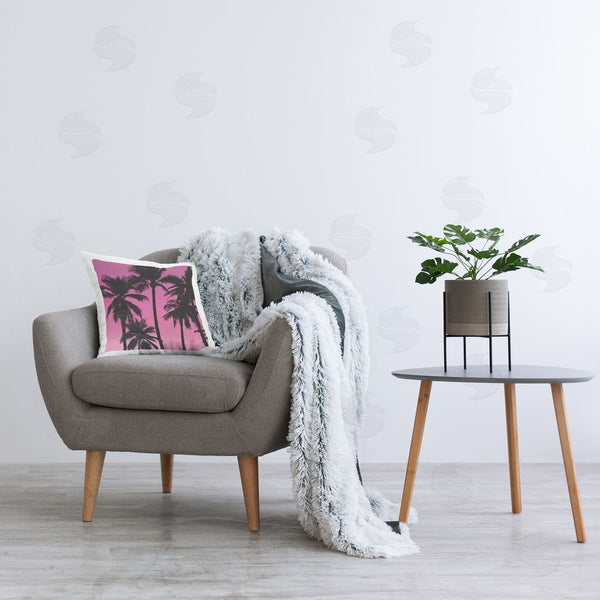 Stupell Industries Mia Jensen | Pink & Black Palms Printed Throw Pillow