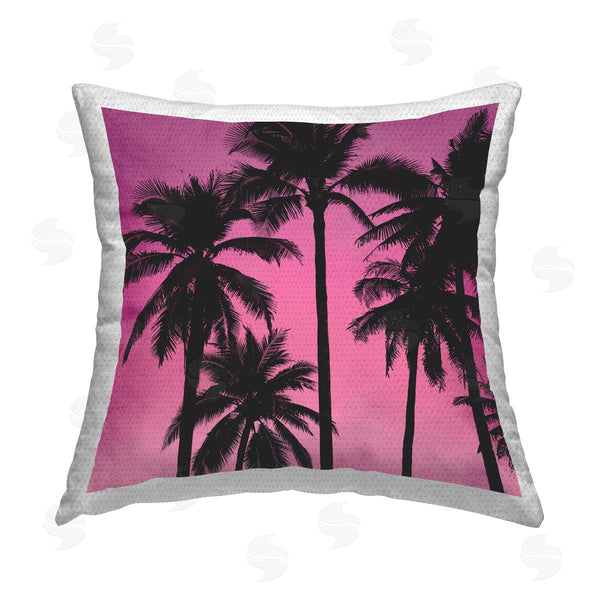 Stupell Industries Mia Jensen | Pink & Black Palms Printed Throw Pillow