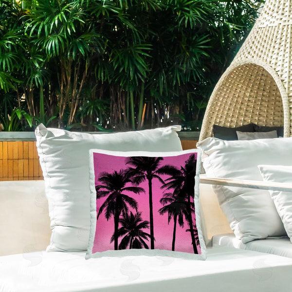 Stupell Industries Mia Jensen | Pink & Black Palms Printed Throw Pillow