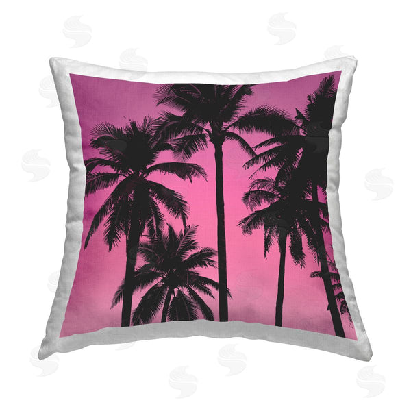 stupell industries Mia Jensen | Pink & Black Palms Printed Throw Pillow
