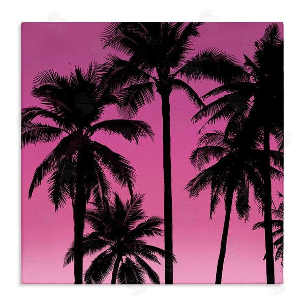 stupell industries Mia Jensen | Pink Tropical Sunset Palm Trees Wall Art