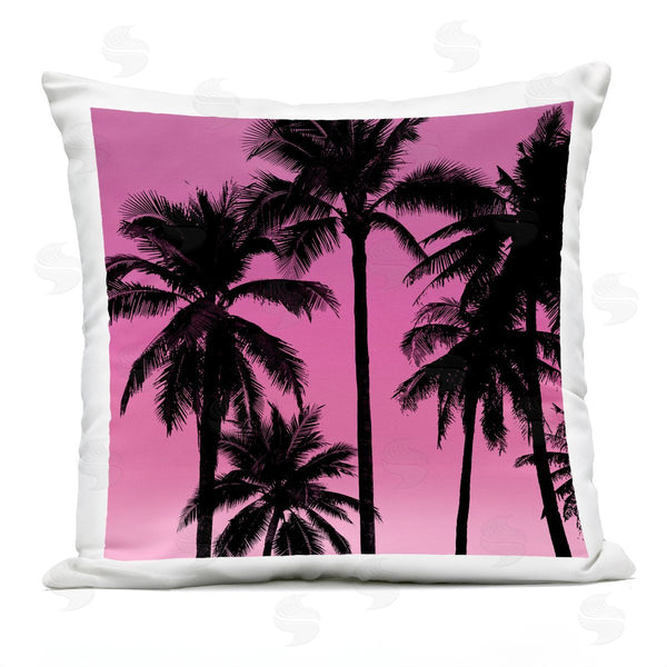 Stupell Industries Mia Jensen | Pink Vivid Sunrise Palm Trees Printed Throw Pillow